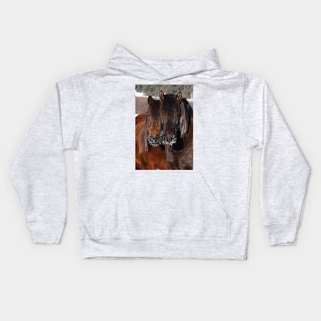 Nose frost - Horses Kids Hoodie by Jim Cumming